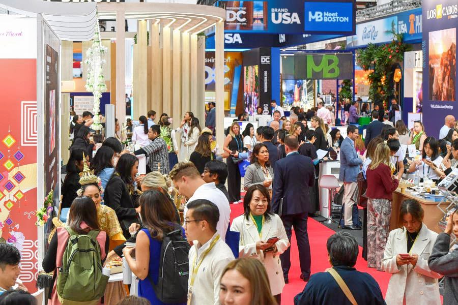 Busy trade show floor