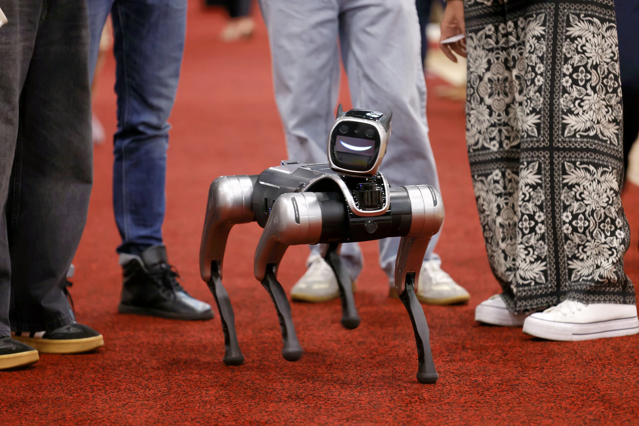 Robot dog with a friendly smile